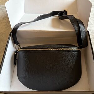 Elie Beaumont Black Leather Sling Crossbody Bag. BNWT, optional straps.